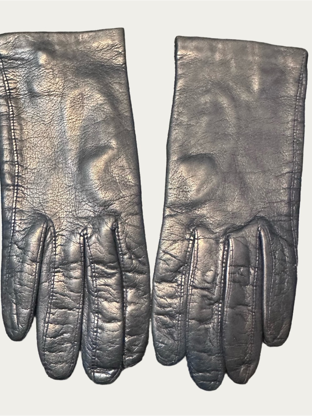 Hansen Vintage Black Leather Gloves Button Detailing size 7